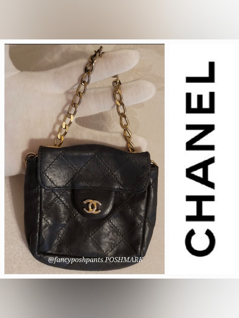 CHANEL lambskin Mini Mini Matelasse Chain Pouch CC vintage made in France luxury